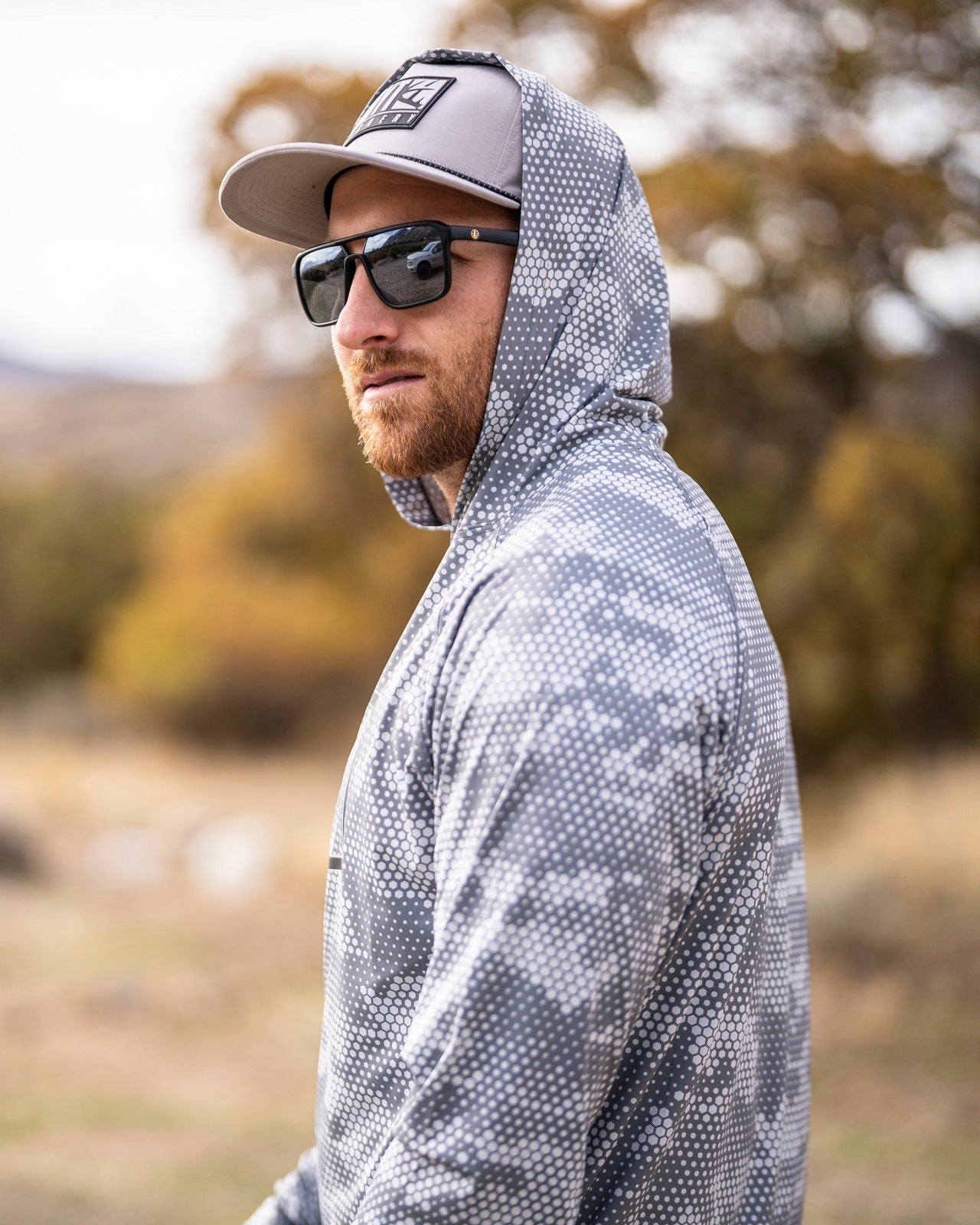 Sun Shirt Hooded Long Sleeve - Gray Hex