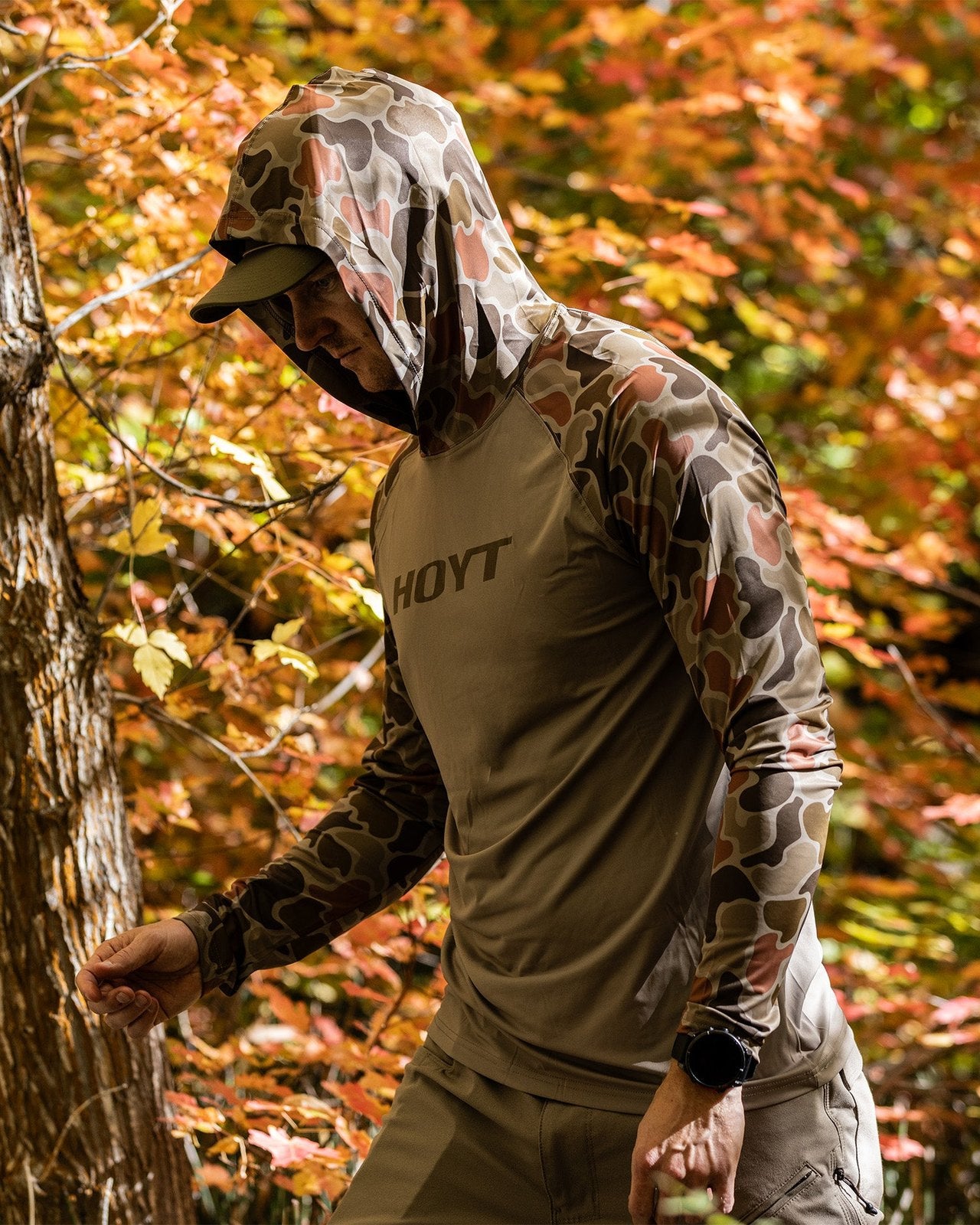 Sun Shirt Hooded Long Sleeve - Brown Camo