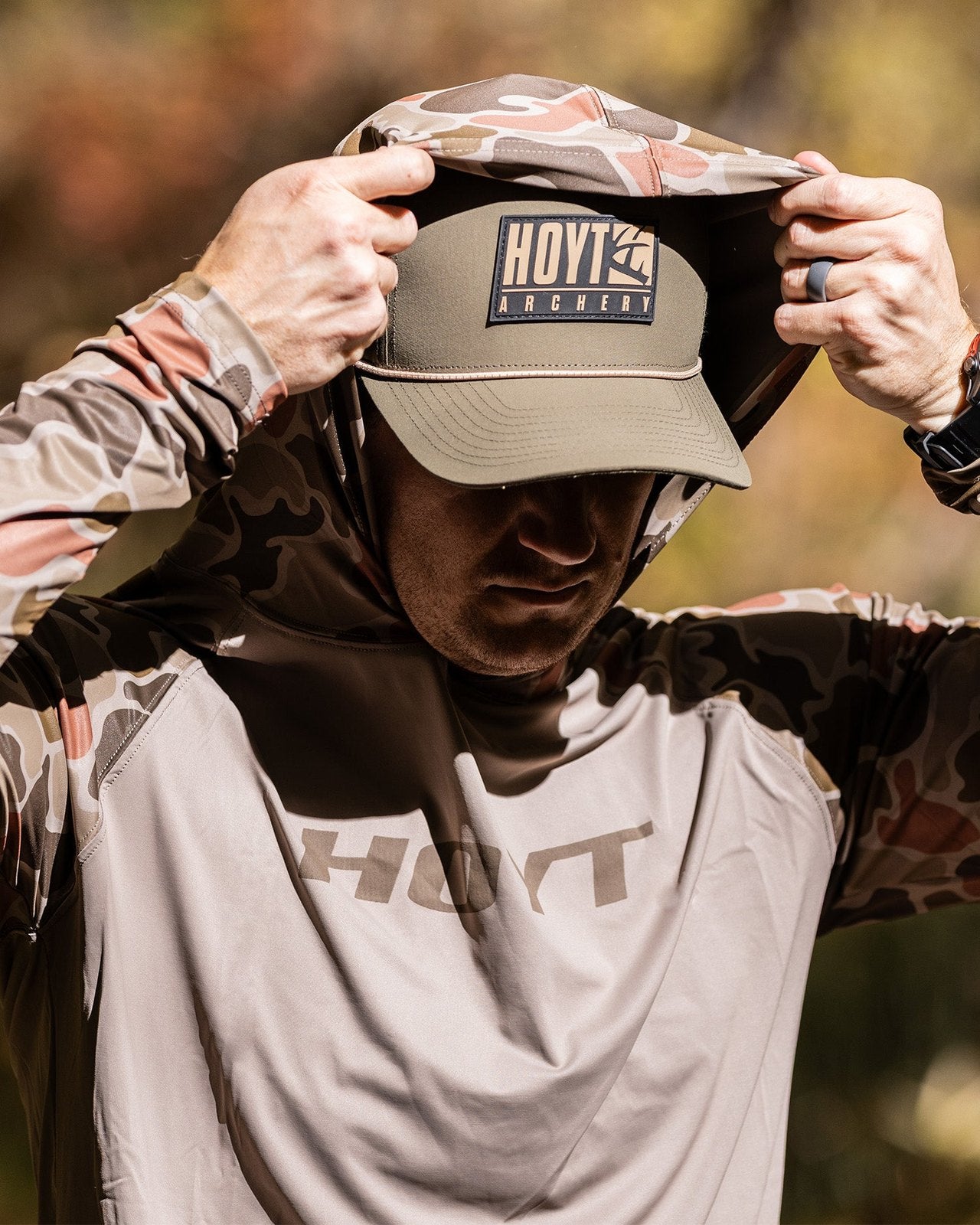 Sun Shirt Hooded Long Sleeve - Brown Camo