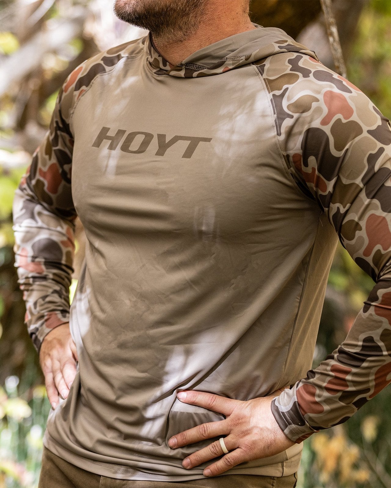 Sun Shirt Hooded Long Sleeve - Brown Camo